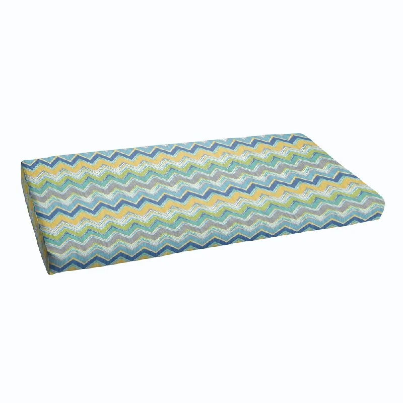 Blue Chevron Indoor/ Outdoor Bristol Bench Cushion