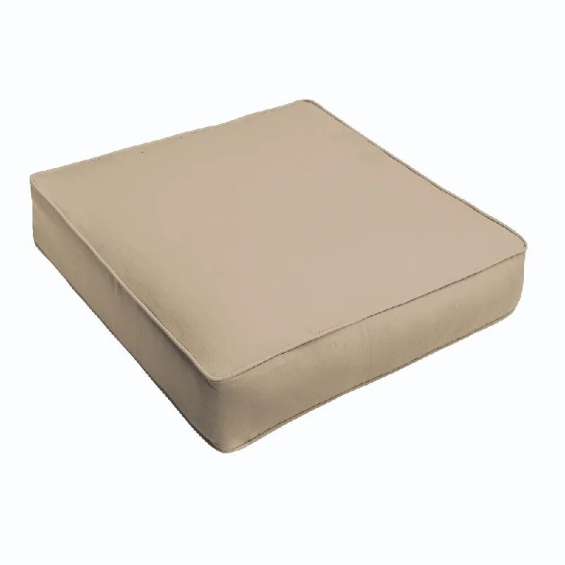 Dawson Sunbrella Canvas Beige Indoor/ Outdoor Dri-Fast Corded Cushion