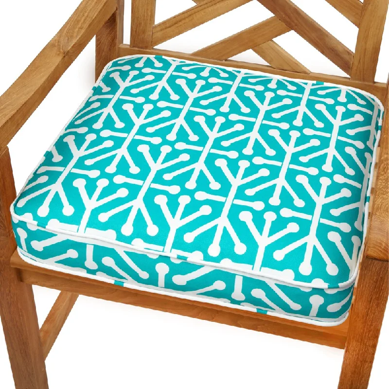 Dossett Teal 19-inch Indoor/ Outdoor Corded Chair Cushion