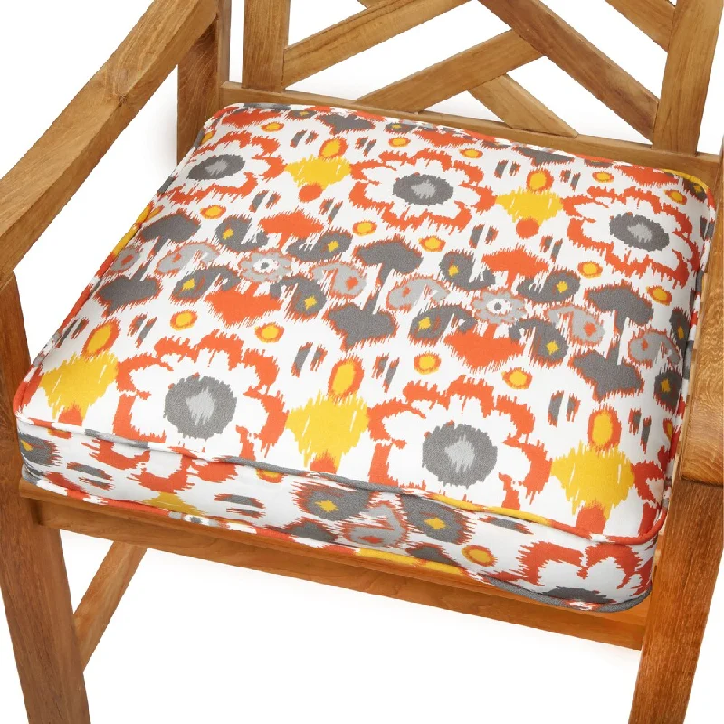 Floral Citrus 20-inch Indoor/ Outdoor Corded Chair Cushion