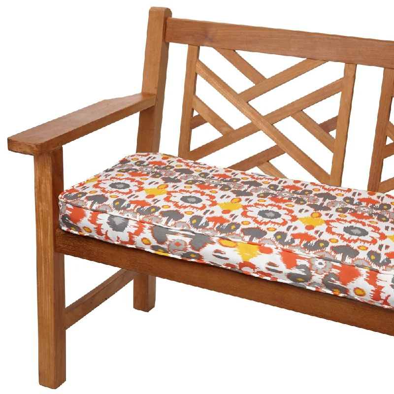 Floral Citrus 48-inch Indoor/ Outdoor Corded Bench Cushion