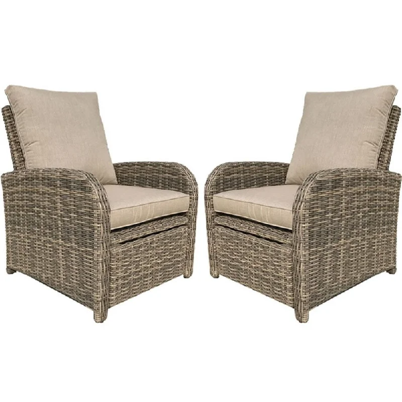 GatherCraft Brunswick Recliner Club Chair With Cushions Set of 2