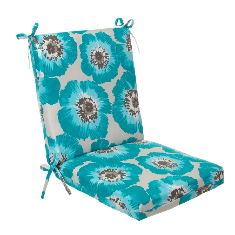 Glasgow Blue Floral Square Chair Cushion by Havenside Home