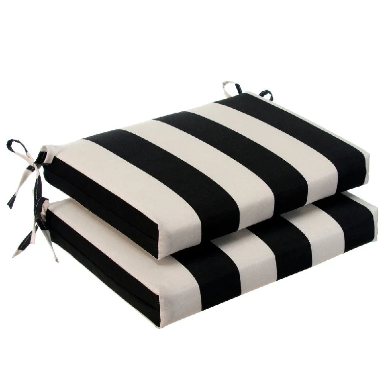 Glasgow Lux Stripe Seat Square Cushion (Set of 2) by Havenside Home