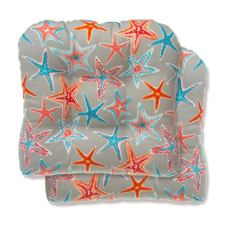 Glasgow Starfish Reversible Tufted Wicker Chair Cushion (Set of 2) by Havenside Home