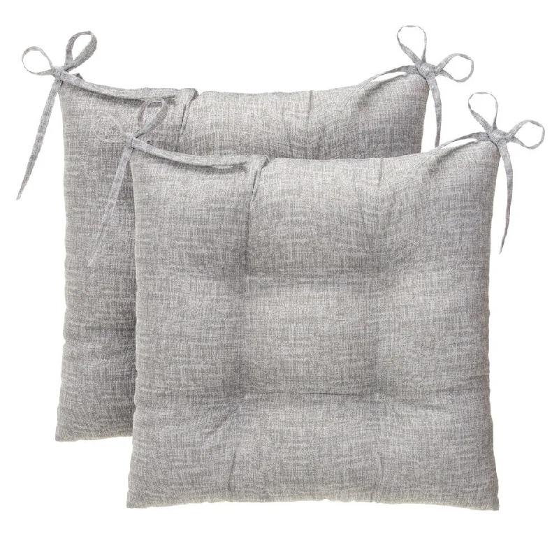 Glasgow Storm Grey Reversible Oversized Tufted Square Seat Cushion (Set of 2) by Havenside Home