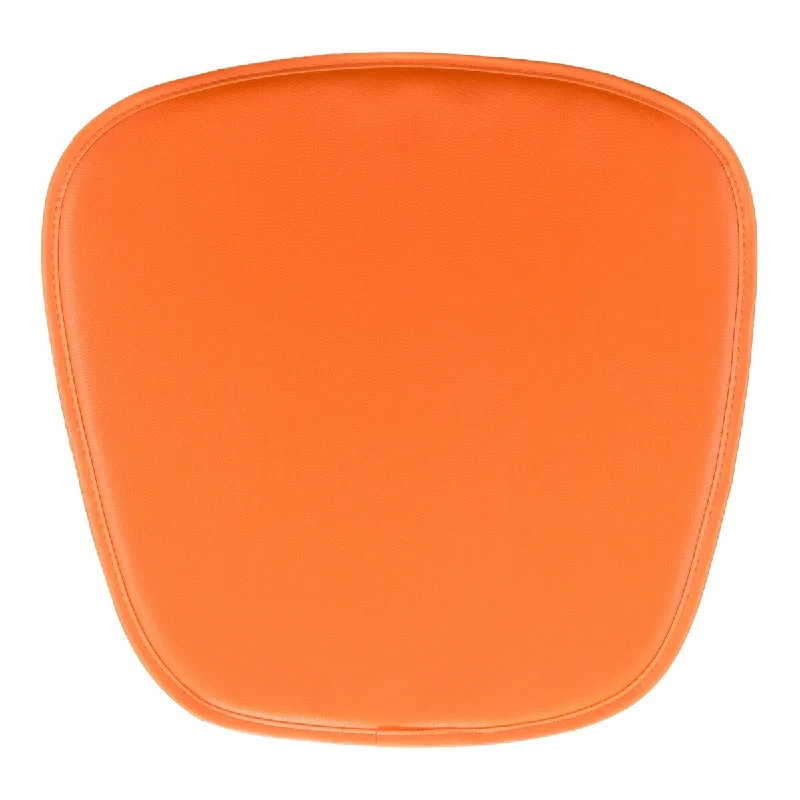 HomeRoots 17" X 17" Orange Synthetic Solid Color Dining Chair Cushion Seat Cushion - 17