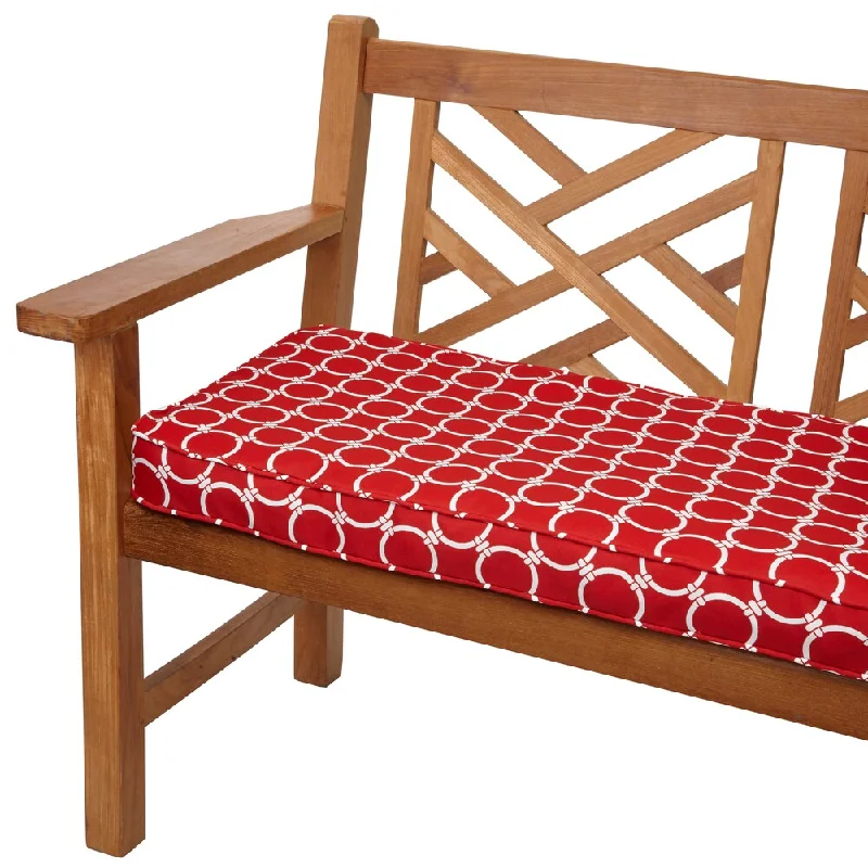 Linked Red 48-inch Indoor/ Outdoor Corded Bench Cushion