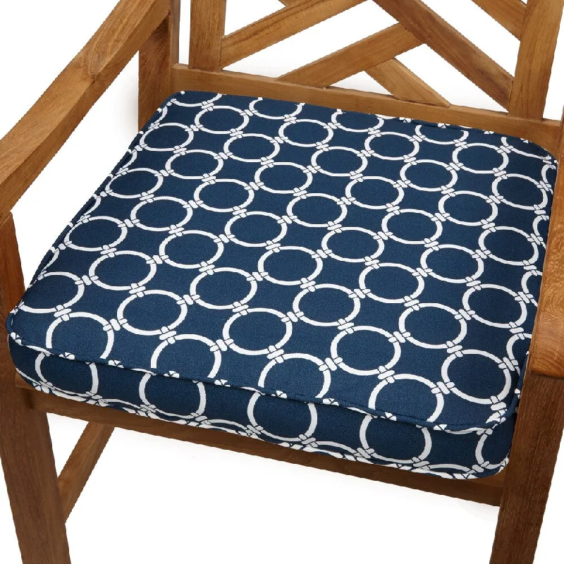 Links Navy 20-inch Indoor/ Outdoor Corded Chair Cushion