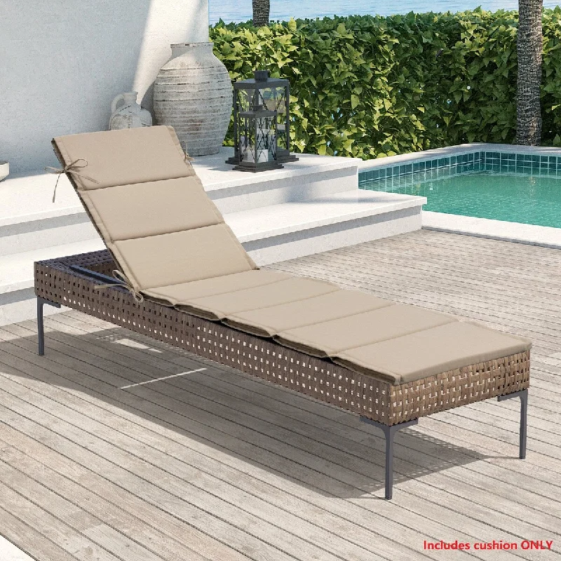 Outdoor Chaise Lounge Chair Cushion Patio Sun Lounger Cushion Sunbed Seating Pad