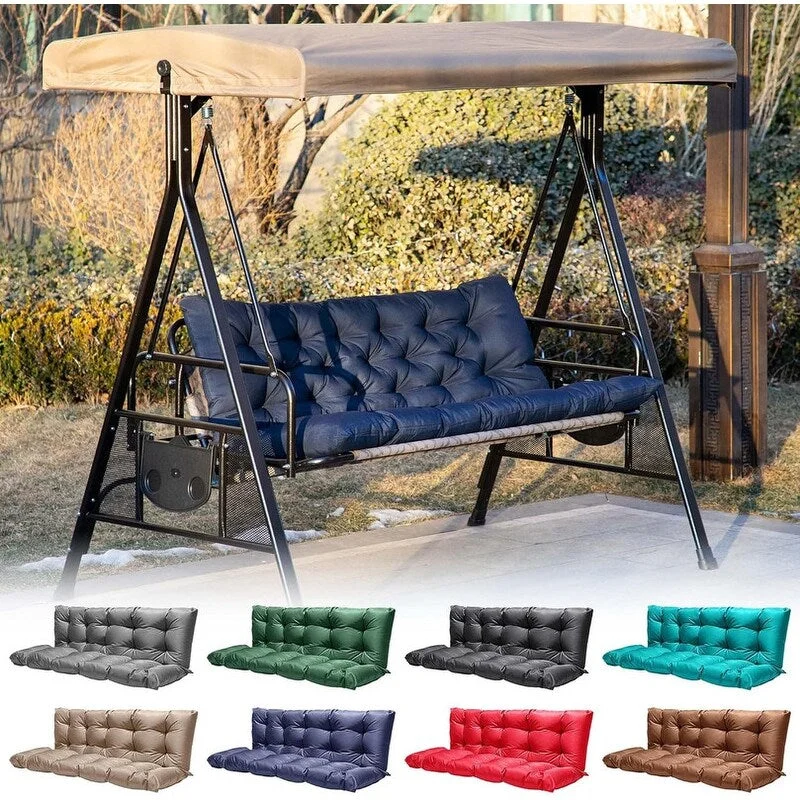 Outdoor Swing Cushions Replacement, Outdoor Thickened Bench Cushion with Ties for Porch,Patio,Backyard,Garden