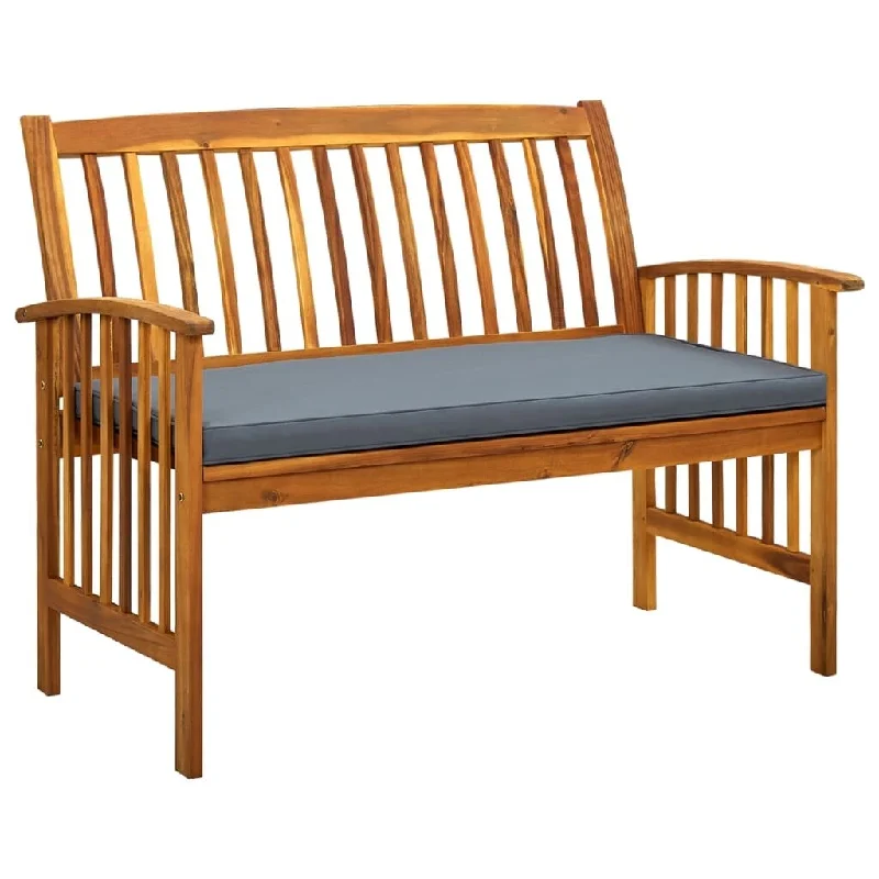 Patio Bench with Cushion 46.9" Solid Acacia Wood