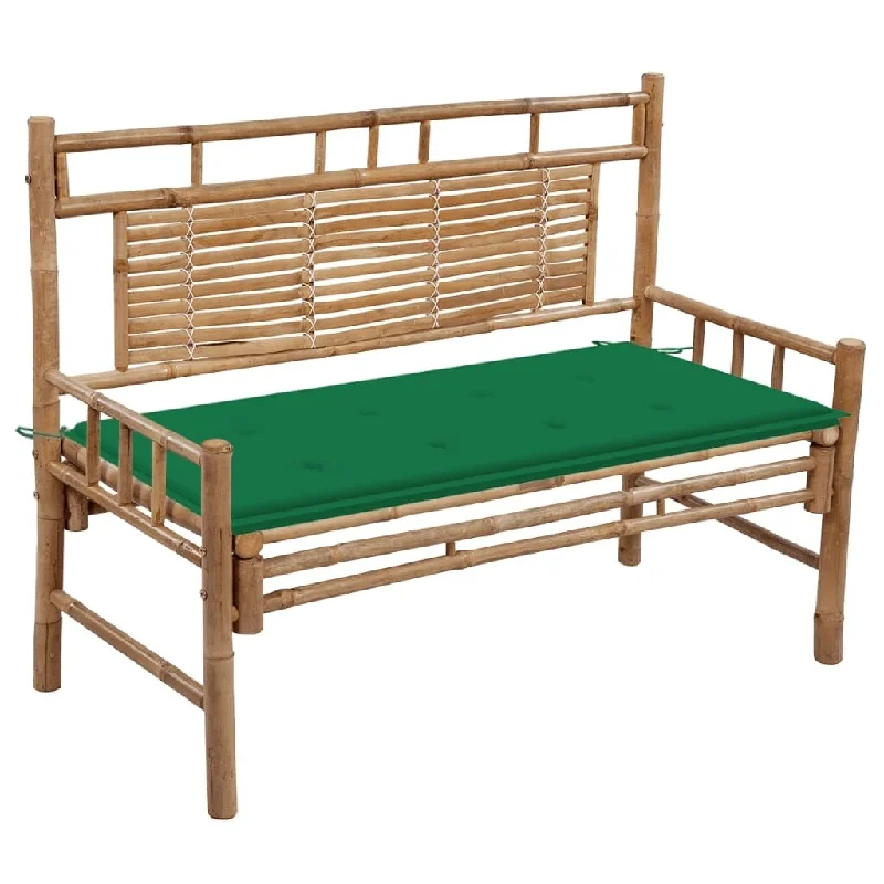 Patio Bench with Cushion 47.2" Bamboo