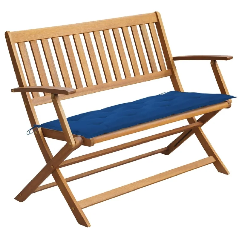 Patio Bench with Cushion 47.2'' Solid Acacia Wood