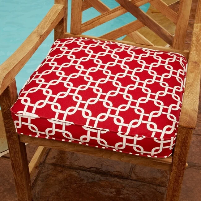 Penelope Red 20-inch Square Outdoor Chair Cushion