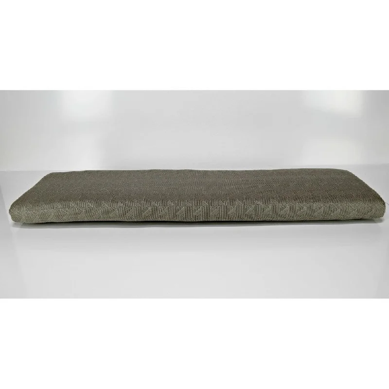 Pew Bench Cushion in Sunbrella Deco Divide Polished Pewter - Beige