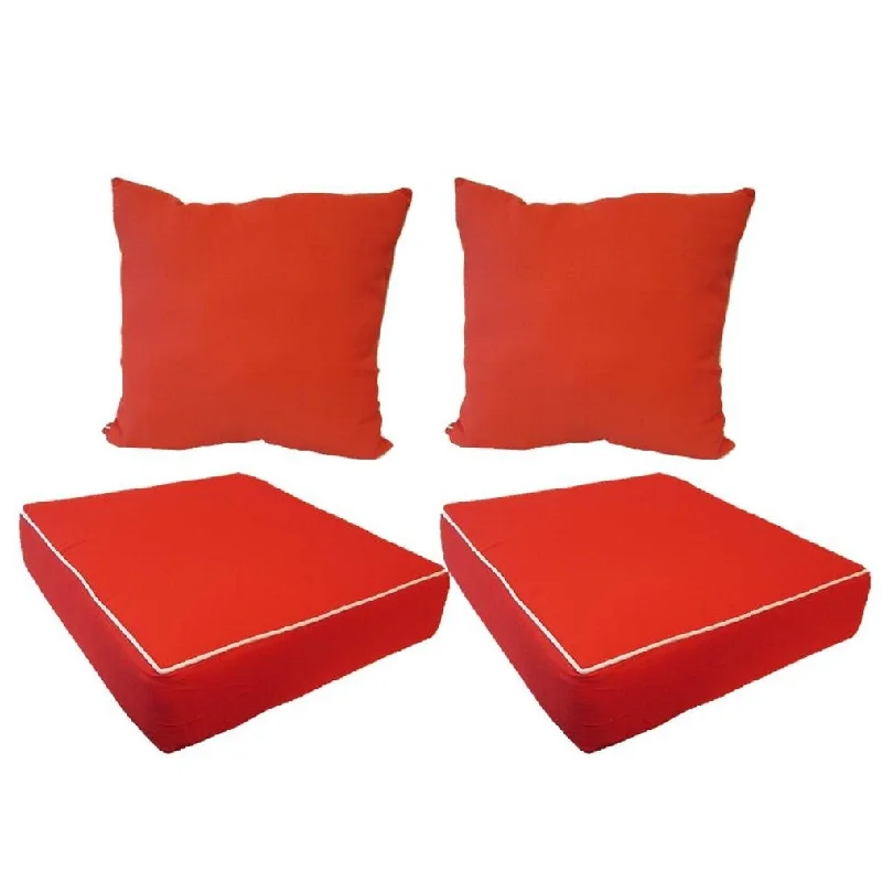 Suntastic Indoor/ Outdoor Coral Textured Seat Cushions and Pillows (Set of 4)