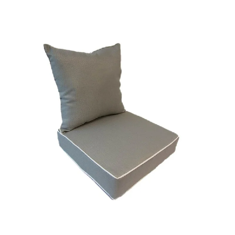 Suntastic Indoor/ Outdoor Light Grey Textured Deep Seat and Back Cushions