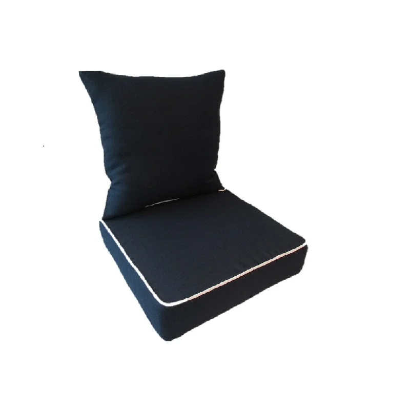 Suntastic Indoor/ Outdoor Navy Textured Deep Seat and Back Cushions