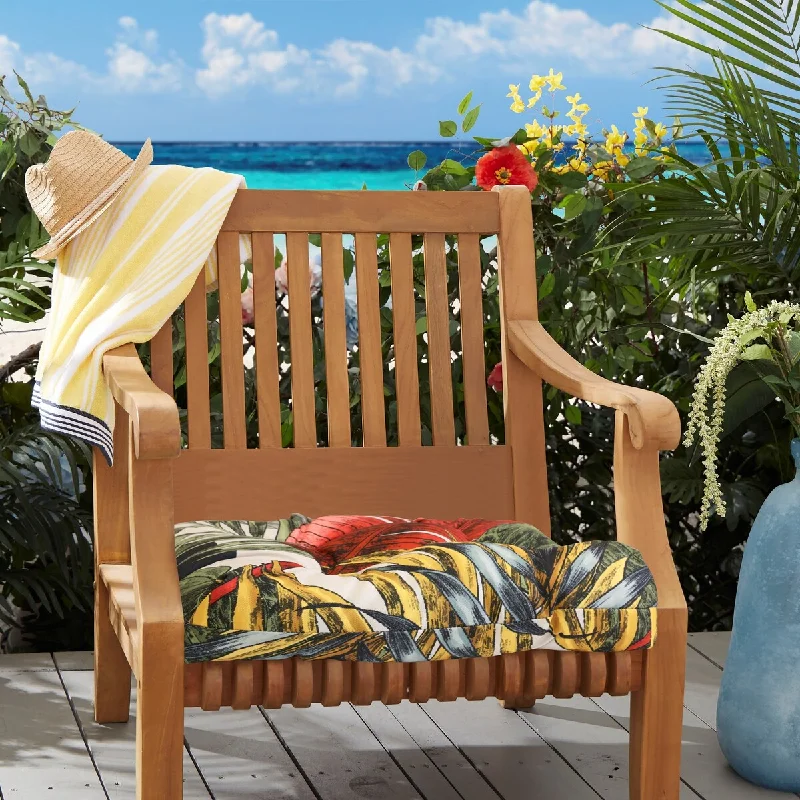 Tropicana Butterfly Outdoor Printed Settee Cushion 19 x 19 in Multi - 19" x 19" x 3"