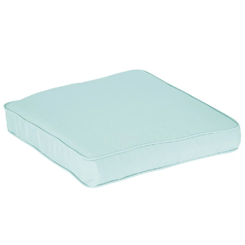 Verne Light Aqua Indoor/ Outdoor Square Corded Chair Cushion