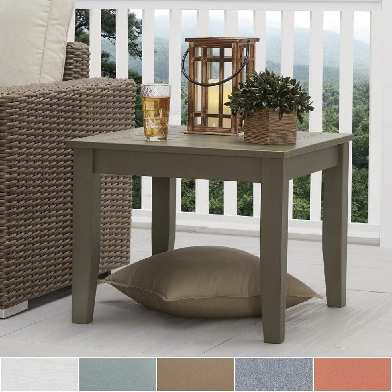 Yasawa Wood Patio Cushioned Accent Ottoman Side Table - Grey iNSPIRE Q Oasis