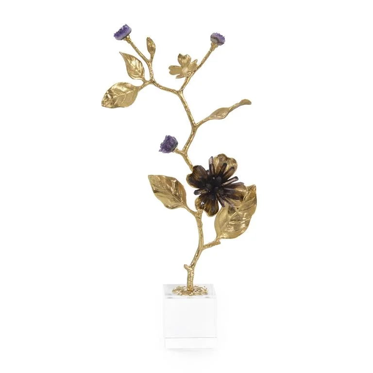 Amethyst and Brass Branch Sculpture JRA-13150