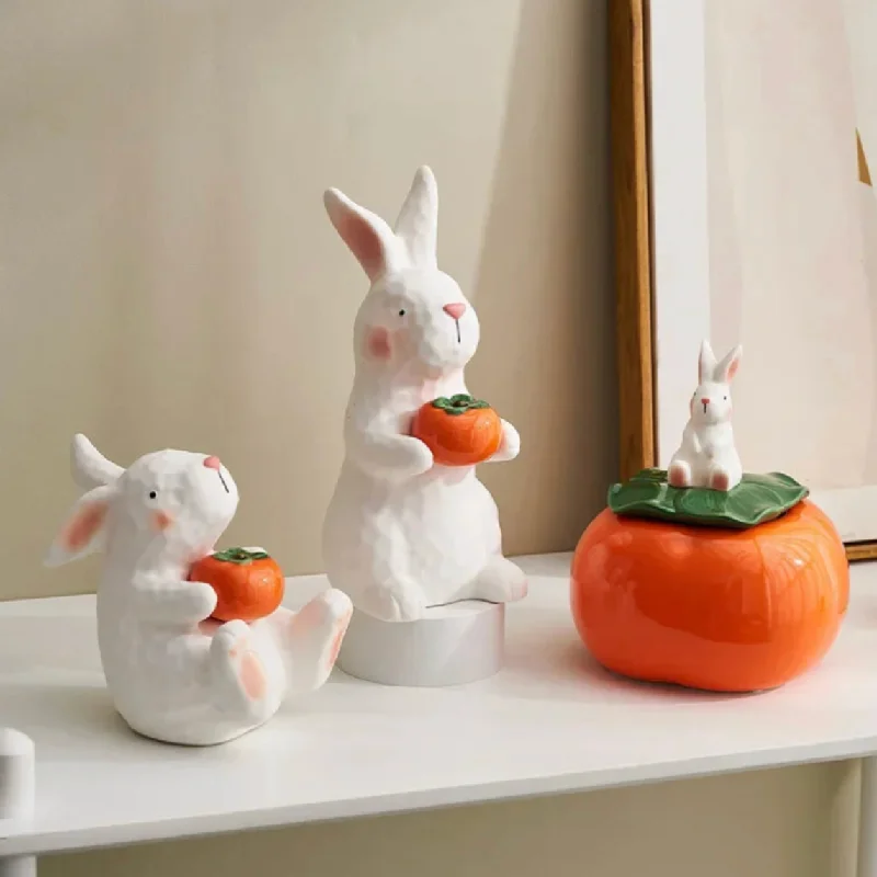 ArtZ® Pumpkin Patch Hopper Rabbit Sculpture