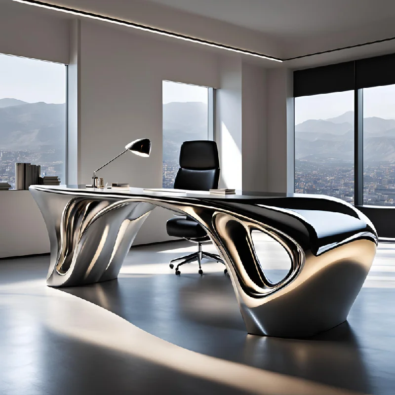 ArtZ® Stainless Steel Flow Office Desk