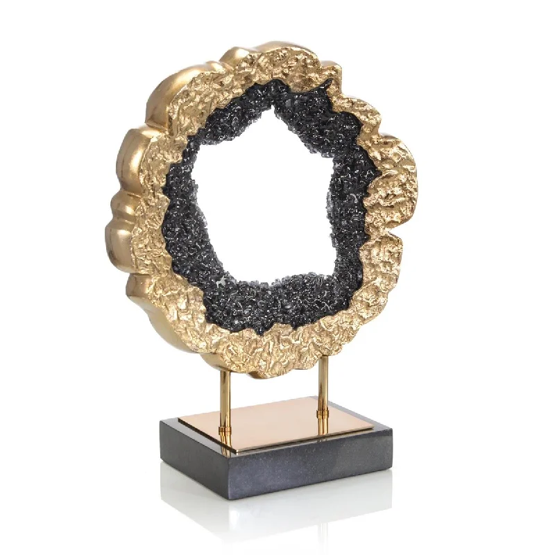 BLACK GEODE SCULPTURE