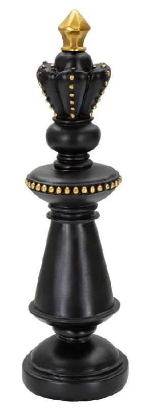 Black & Gold King Chess Piece (Modern Sculpture)