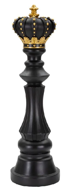 Black & Gold King Chess Piece (Modern Sculpture)