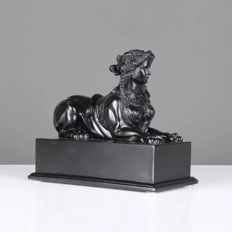 Black Sphinx on Base Statue (Small)