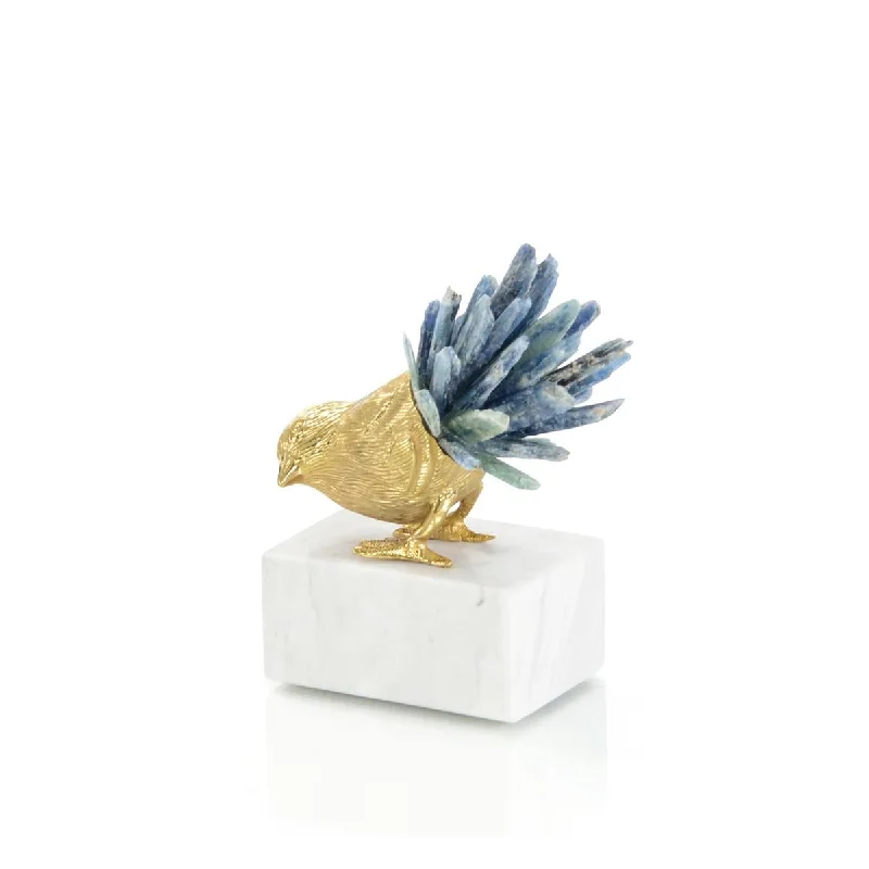 BRASS BIRD AND CYANITE SCULPTURE II