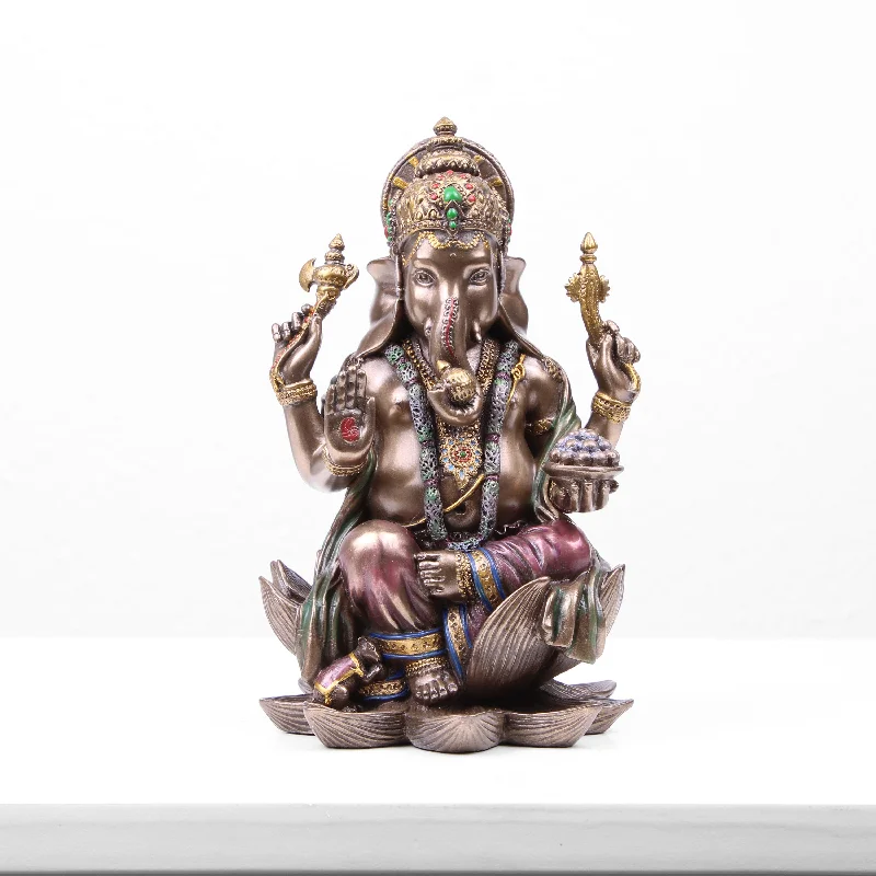 Ganesha Indian God Statue (Cold Cast Bronze Sculpture)