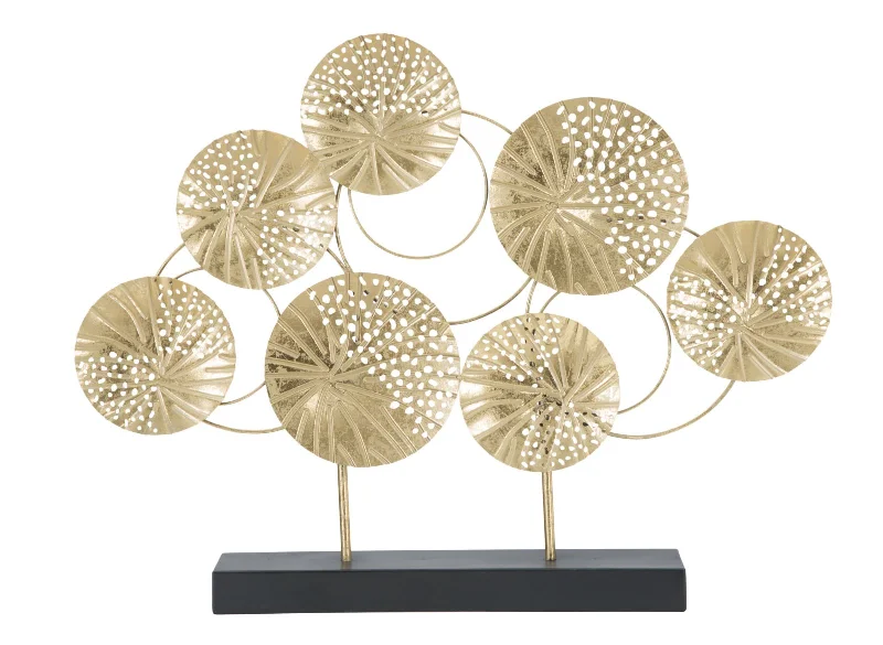 Geometric Golden Gongs Decor Sculpture