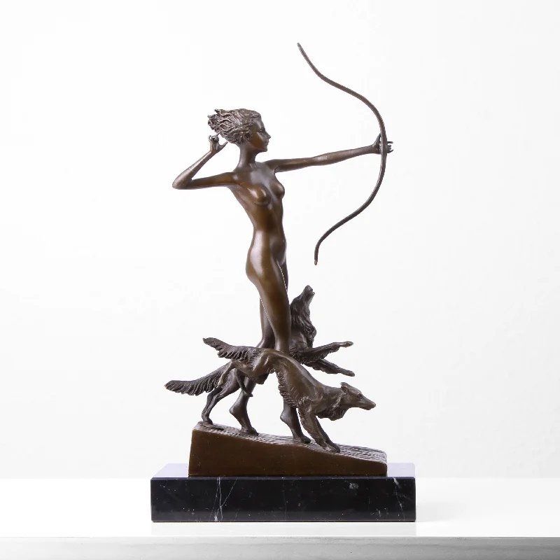 Godess Diana Statue (The Last Arrow - Hot Cast Bronze Sculpture)