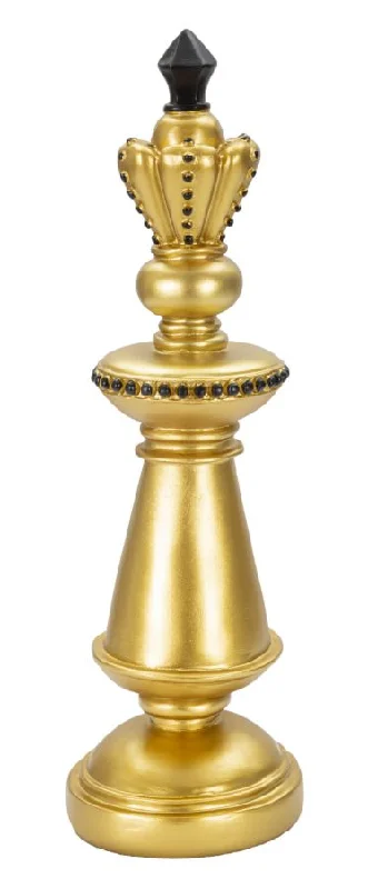 Gold & Black King Chess Piece (Modern Sculpture)