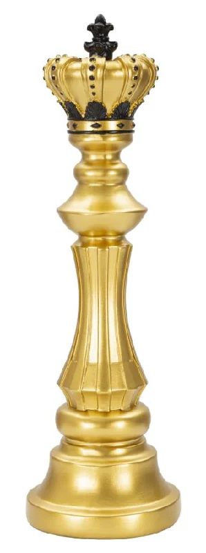 Gold & Black King Chess Piece (Modern Sculpture)