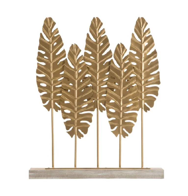 Gold Palm Leaf Decoration (Modern Sculpture)