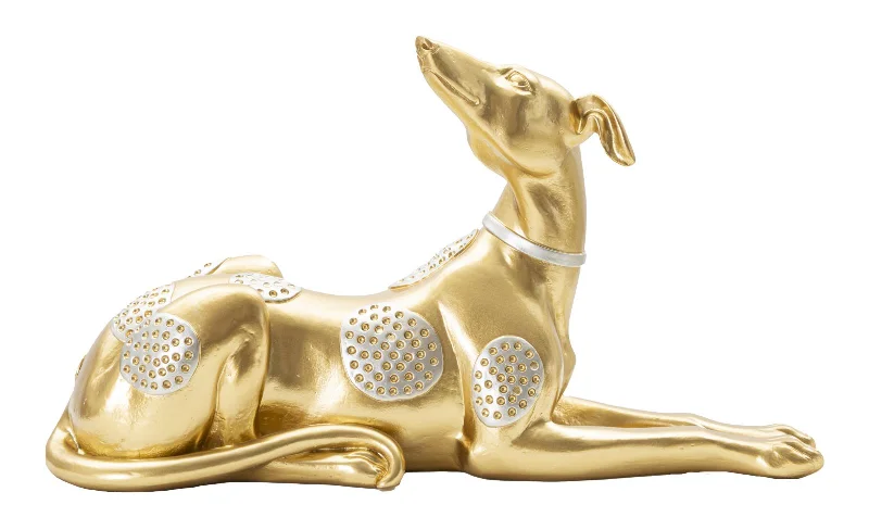 Golden Lying Dog Statue (Modern Decoration)