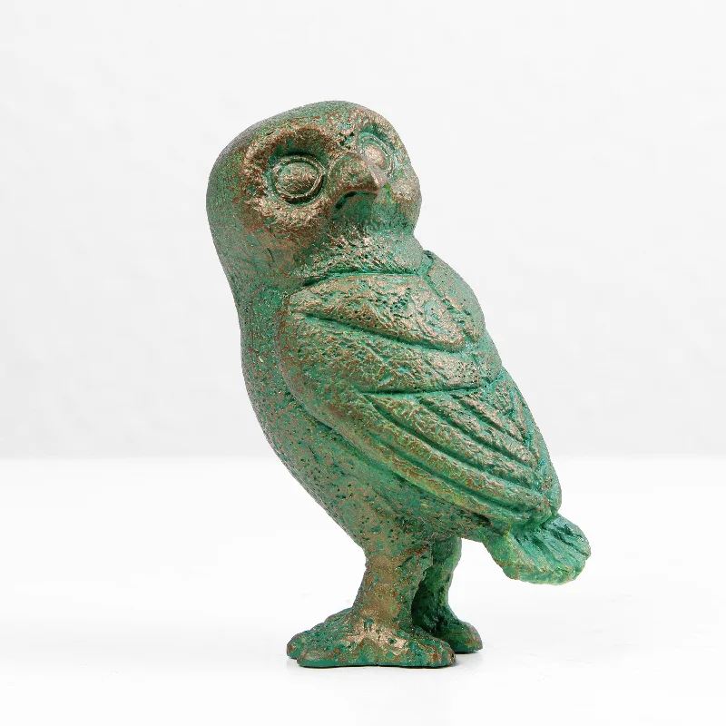 Greek Owl Statue (Cold Cast Bronze Sculpture)