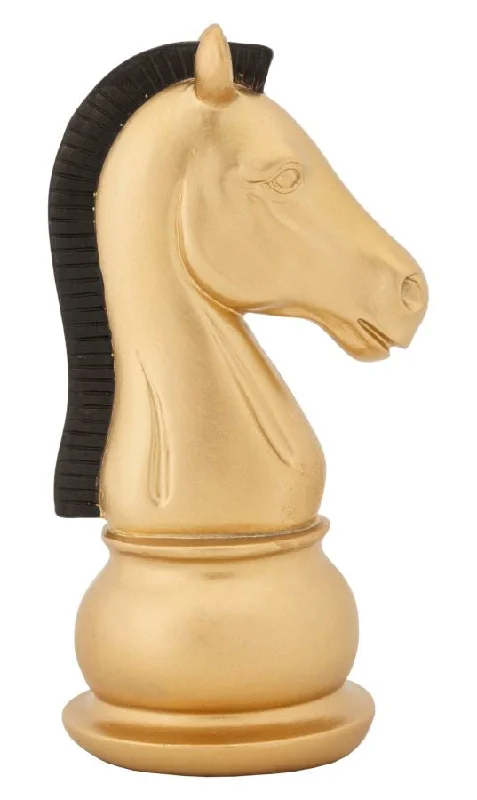 Horse Chess Piece Statue (Golden & Black)