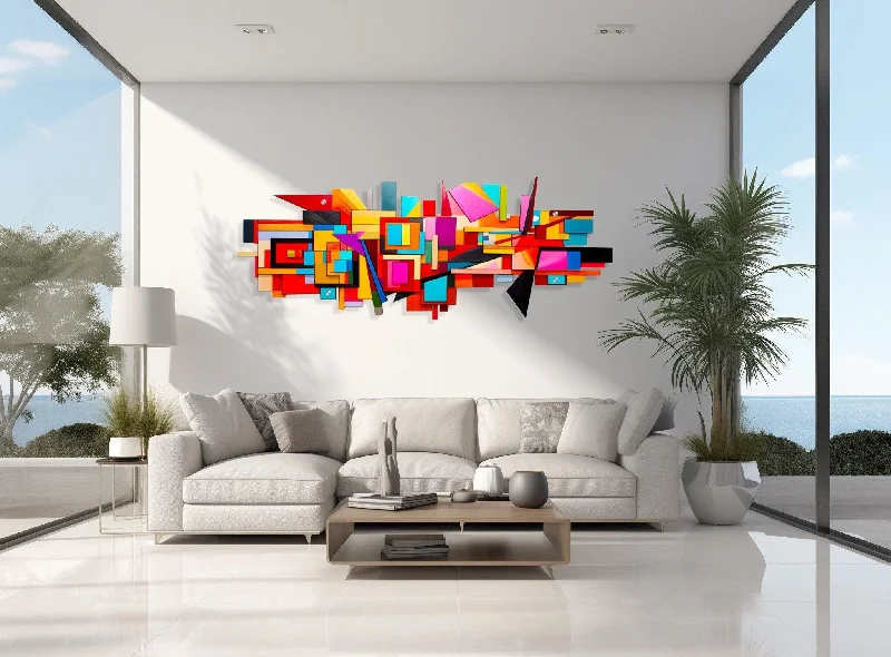 Abstract Print #2 on Plexiglass Extra Large Wall Decor Glossy Acrylic Wall Art by Artist: UniQstiQ Wall Sculpture Mid Century Modern Printed