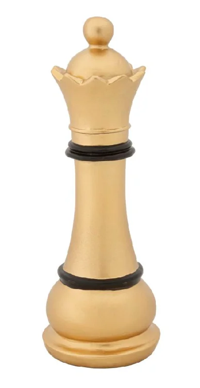 Queen Chess Piece Sculpture (Golden & Black)