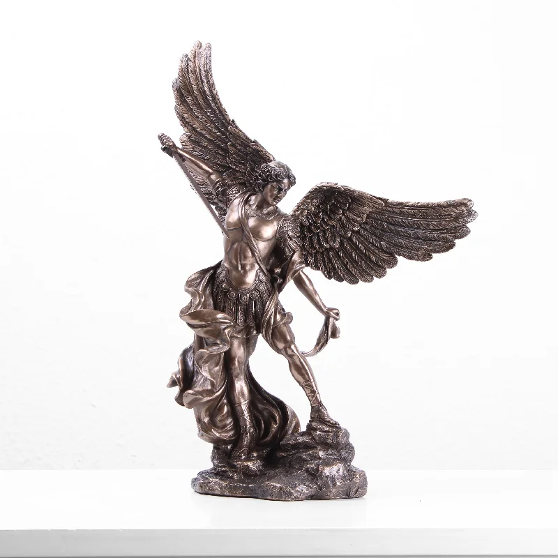 Saint Michael Archangel Sculpture (Cold Cast Bronze Statue)