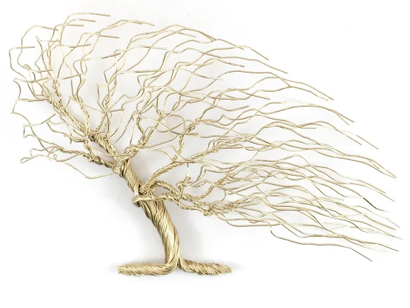 Small Windblown Wire Tree - Gold