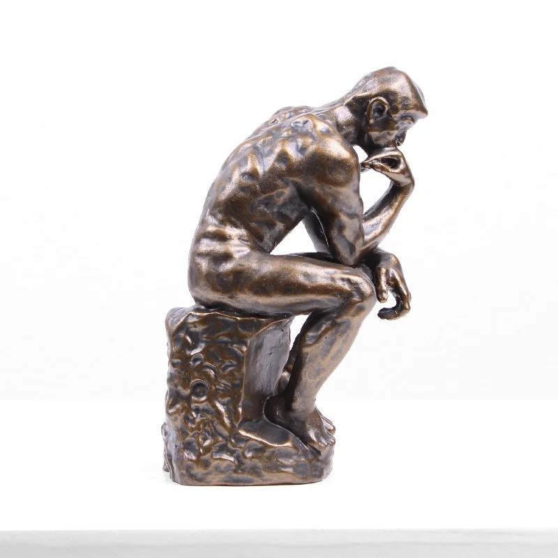 The Thinker Statue by Rodin (Cold Cast Bronze Sculpture)