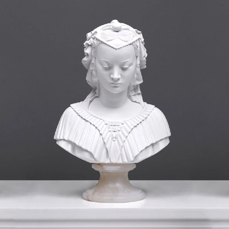 Veiled Maiden Bust Sculpture (Veiled Lady as Madonna di Lippi)