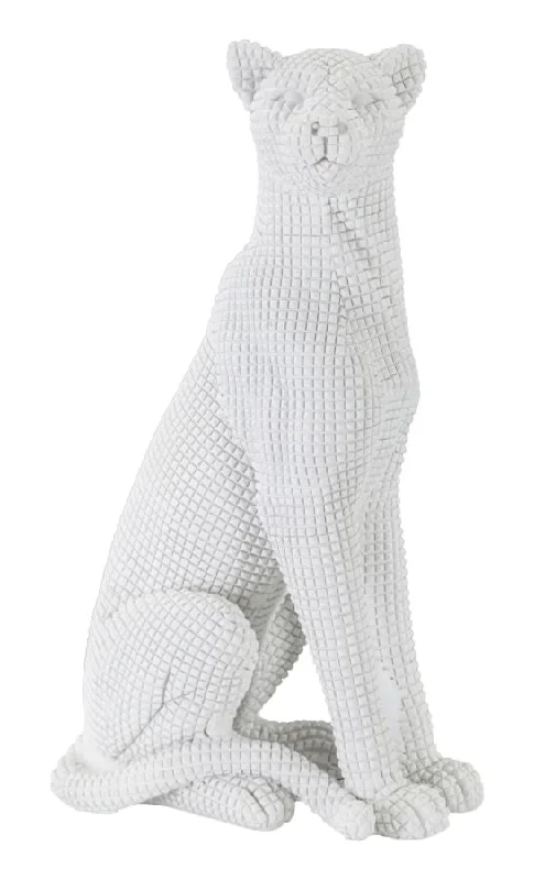 White Leopard Statue (Modern Decoration)